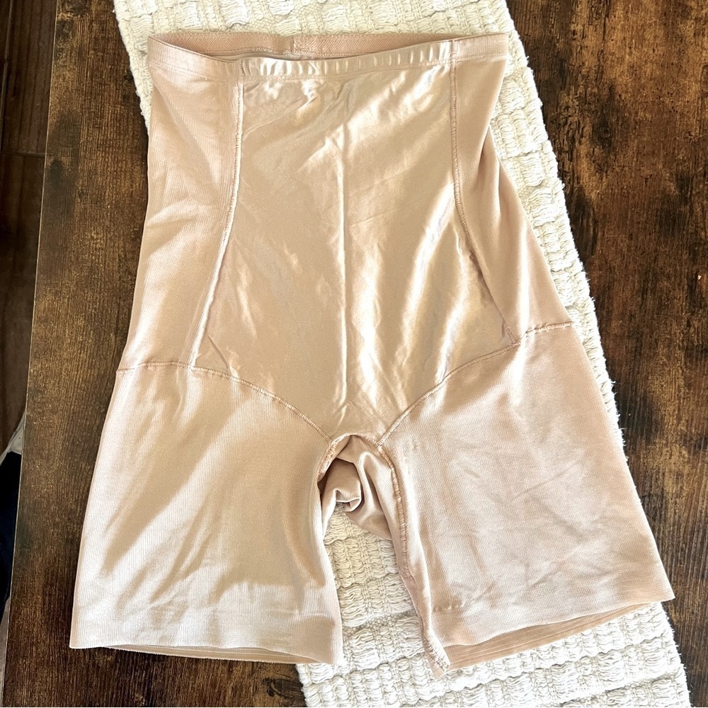 Naomi & Nicole Shapewear Shorts 2X High Waist Tummy Control Nude Beige 7129